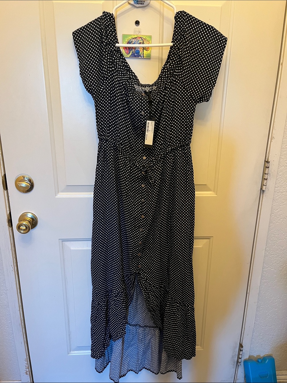 Cotton On Black and White Polka Dot Midi Dress
